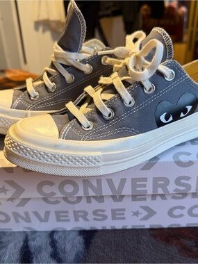 Converse Play Low-Top Sneakers in Gray and Cream